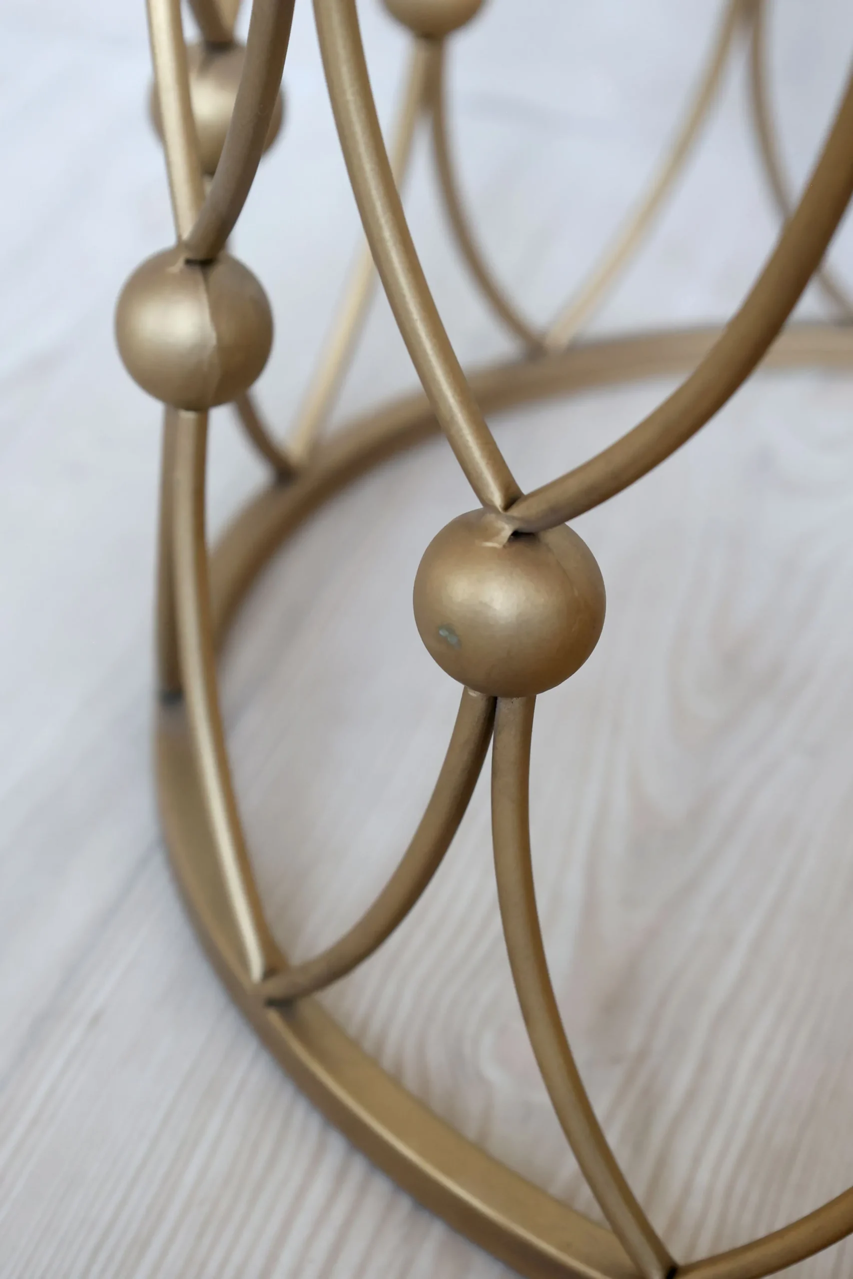 Vintage Beistelltisch Couchtisch Camille Gold Metall Glasplatte Klein-Chic Antique