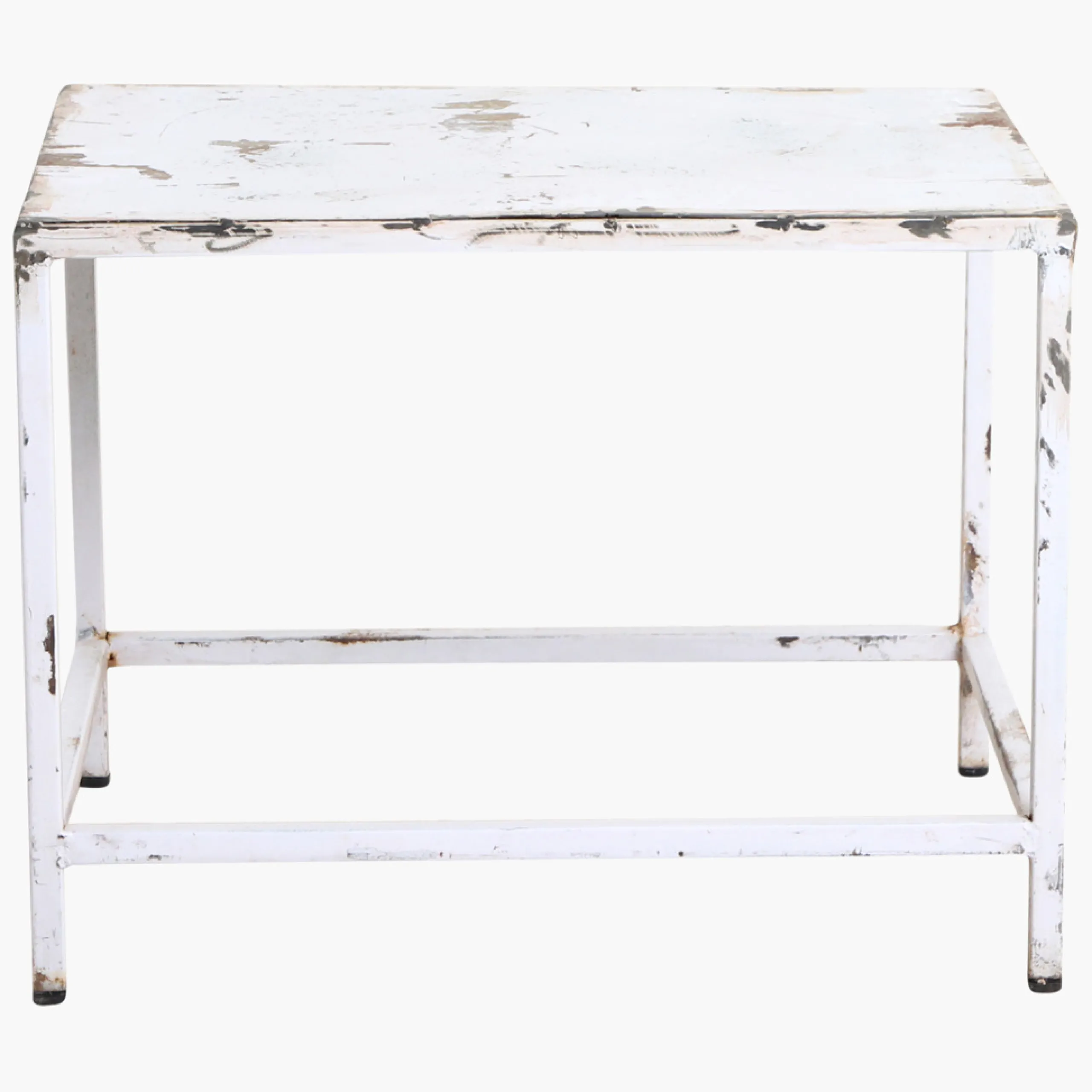 Vintage Beistelltisch Outdoortisch White Iron Metall-Raw Materials Outlet