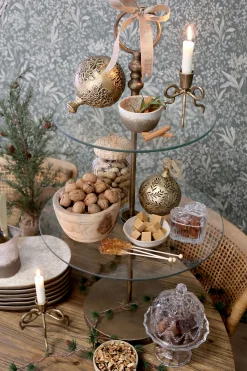 Vintage Etagere Claire Glasböden Antik-Messing 82 cm-Chic Antique Best