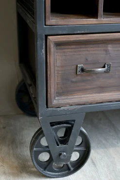 Vintage Hausbar Barwagen Barschrank Old Barn Industrial auf Rädern-Chic Antique Best