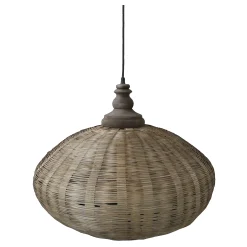 Vintage Hängelampe Chateau Rattangeflecht Mangoholz-Chic Antique Outlet