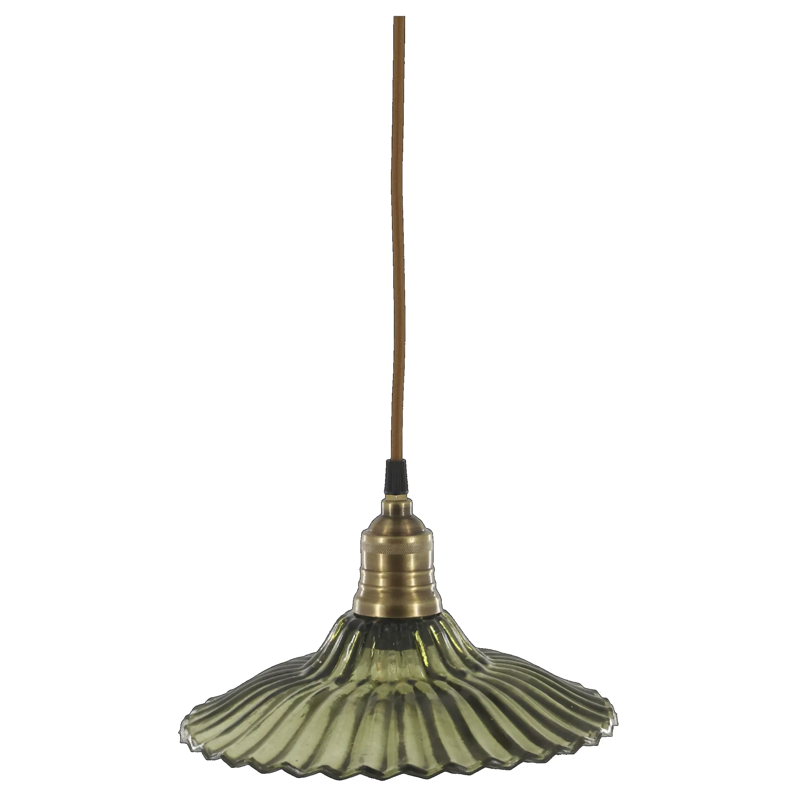 Vintage Hängelampe Jardin Glas Messingfassung Modell 3 Grün-Chic Antique New