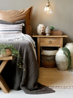 Vintage Hängelampe Maison De Campagne Glas Mangoholz Rund-Chic Antique Hot