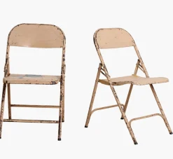 Vintage Klappstuhl Easy Balkonstuhl Esszimmerstuhl Apricot Outdoor-Raw Materials New