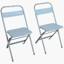 Vintage Klappstuhl Easy Balkonstuhl Esszimmerstuhl Hellblau Outdoor-Raw Materials New
