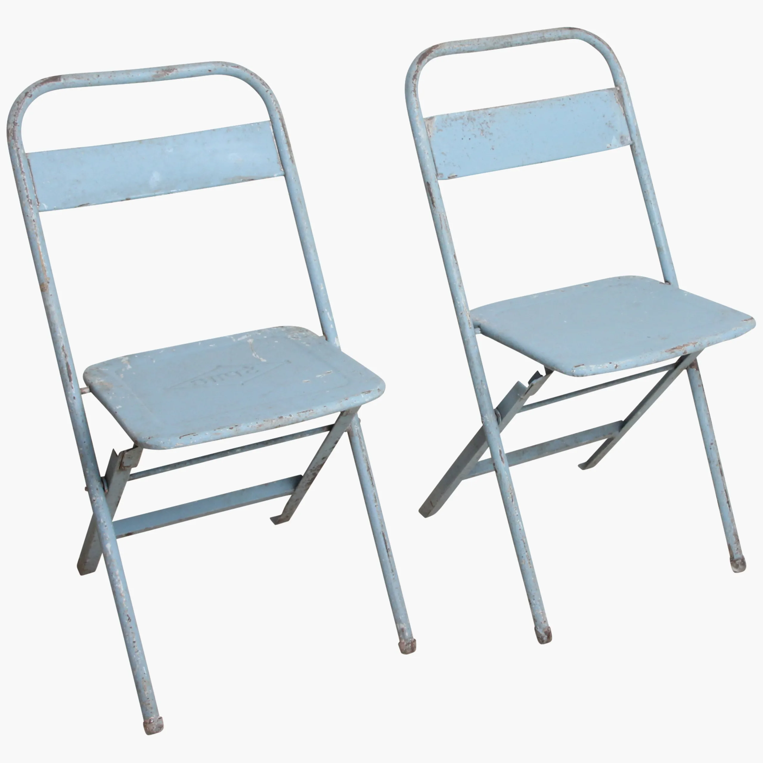 Vintage Klappstuhl Easy Balkonstuhl Esszimmerstuhl Hellblau Outdoor-Raw Materials New