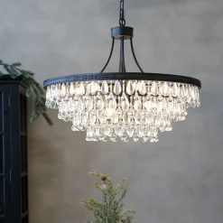 Vintage Kronleuchter Hängelampe Versailles Glasprismen Ø 90 cm-Chic Antique New