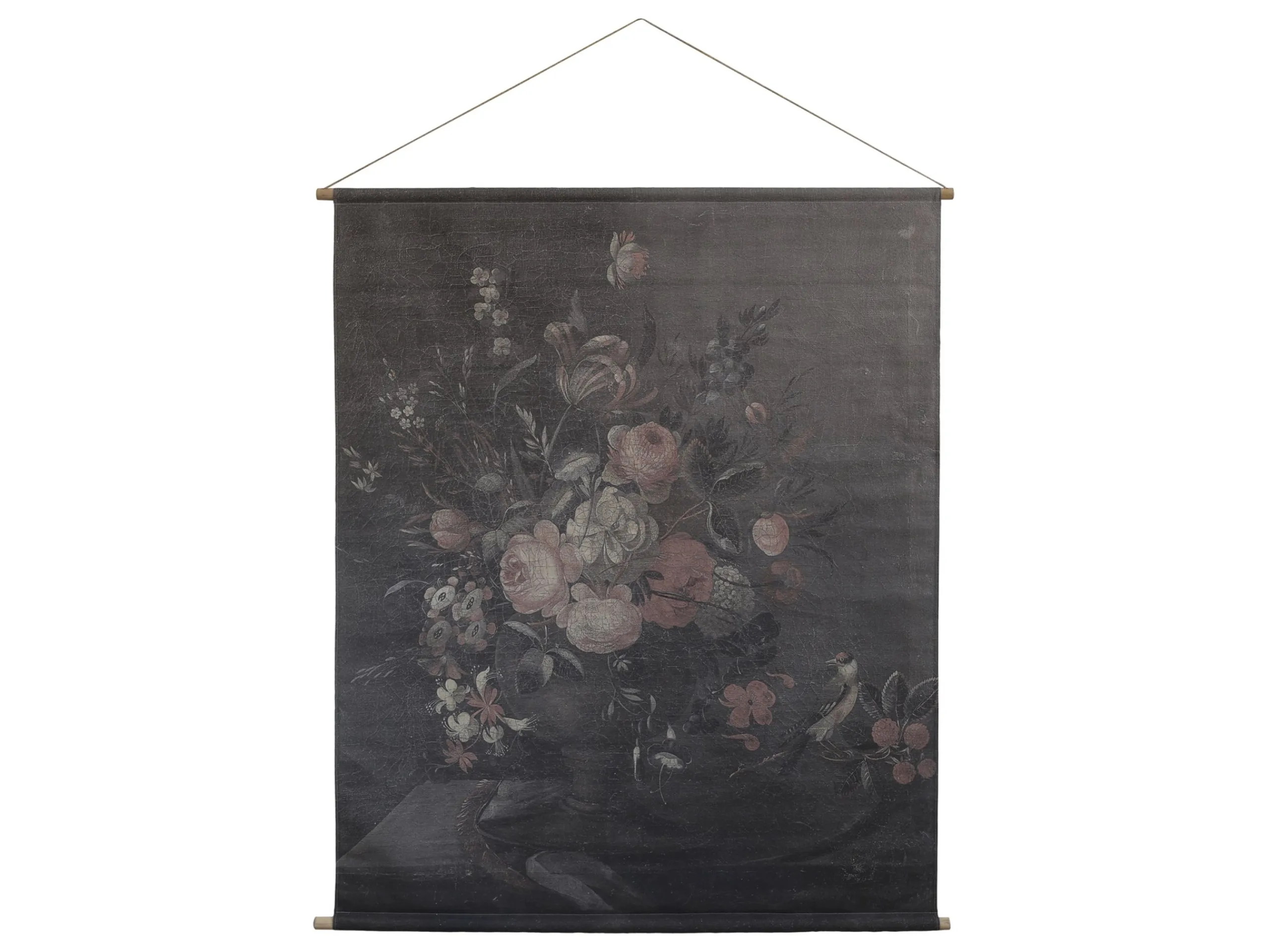 Vintage Leinwandbild Faded Flowers Französischer Blumendruck 145/124-Chic Antique Best