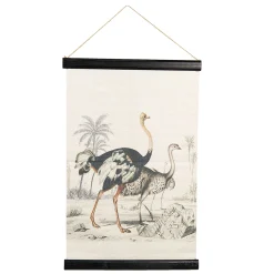 Vintage Leinwandbild Vogel Strauß Faunadruck 60/40 cm-Vintagehaus Accessoires Discount