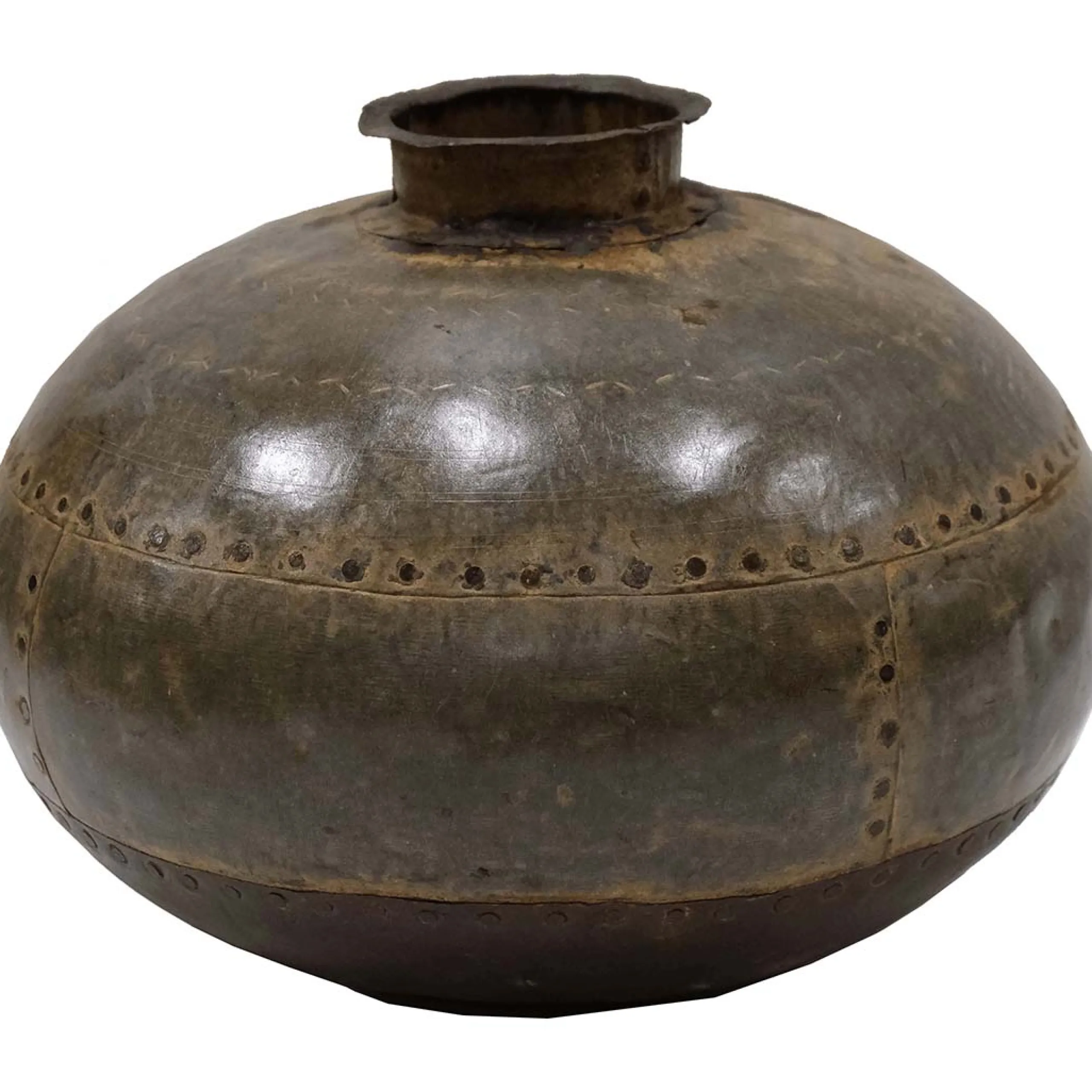 Vintage Metall Vase Antik Deko Vase Nieten-Vintagehaus Accessoires Online