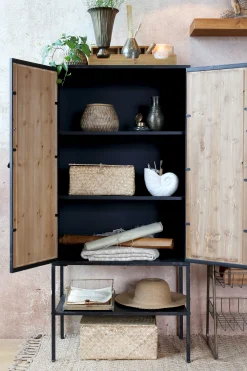 Vintage Schrank Hochkommode Beam Industrial Recyceltes Holz-Chic Antique Hot