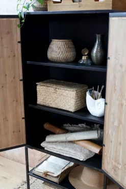 Vintage Schrank Hochkommode Beam Industrial Recyceltes Holz-Chic Antique Hot