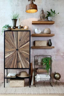 Vintage Schrank Hochkommode Beam Industrial Recyceltes Holz-Chic Antique Hot