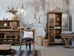 Vintage Vitrine Mathéo Holz Metall geripptes Glas-Chic Antique Online