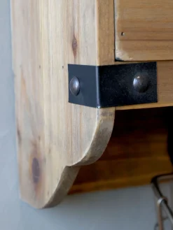 Vintage Wandregal Etienne 2 Schubladen, Fach und 3 Haken-Chic Antique Clearance