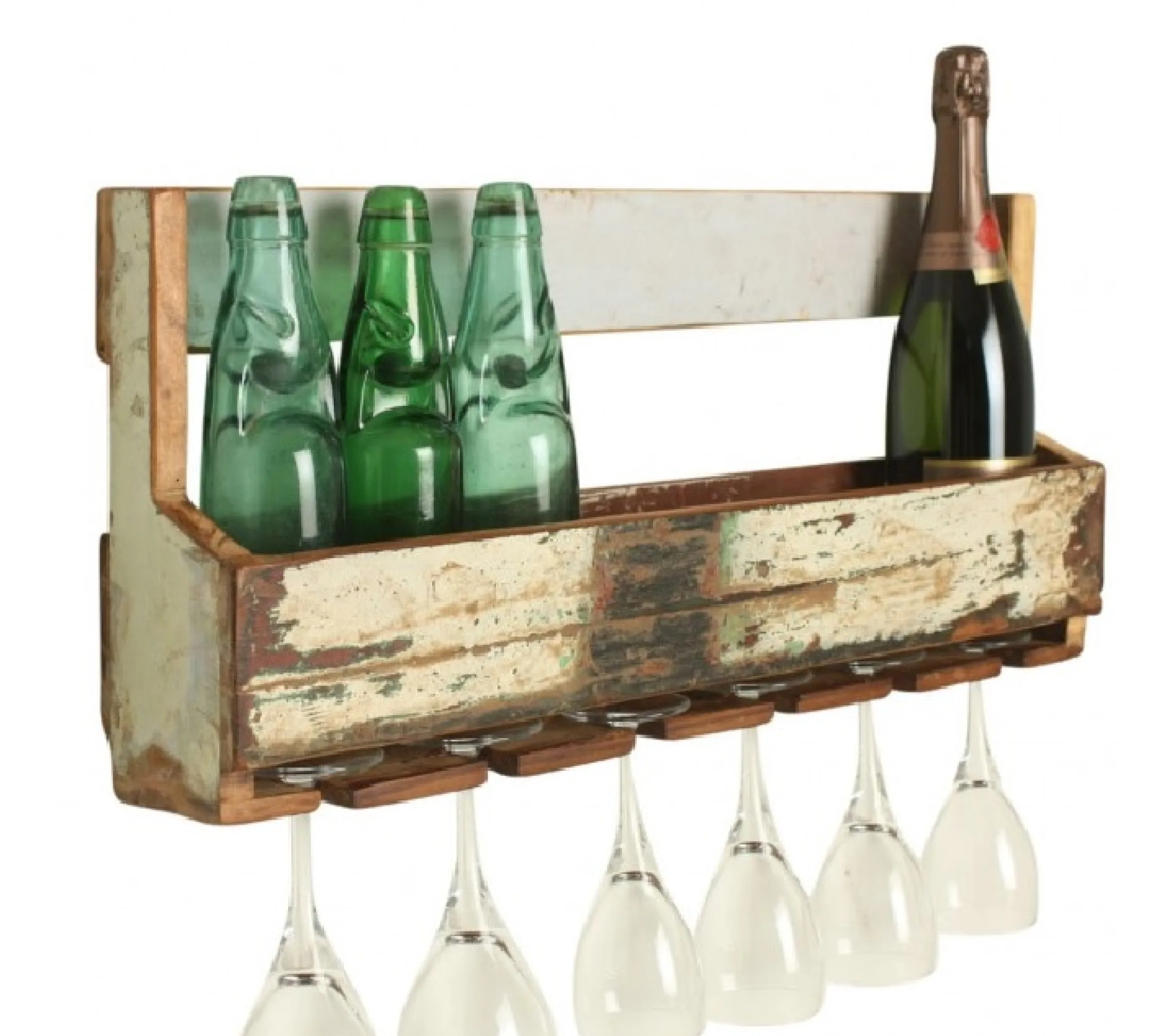 Vintage Wandregal Glashalter Küche Bad Bunt-Raw Materials Discount