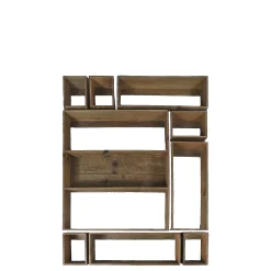 Vintage Wandregal Joel Holz 9er Set verschiedene Größen-Chic Antique Online