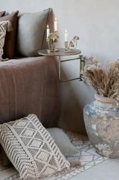 Vintage Wandtisch Nachtisch Antik-Gold Metall Schwenkbar Groß-Chic Antique