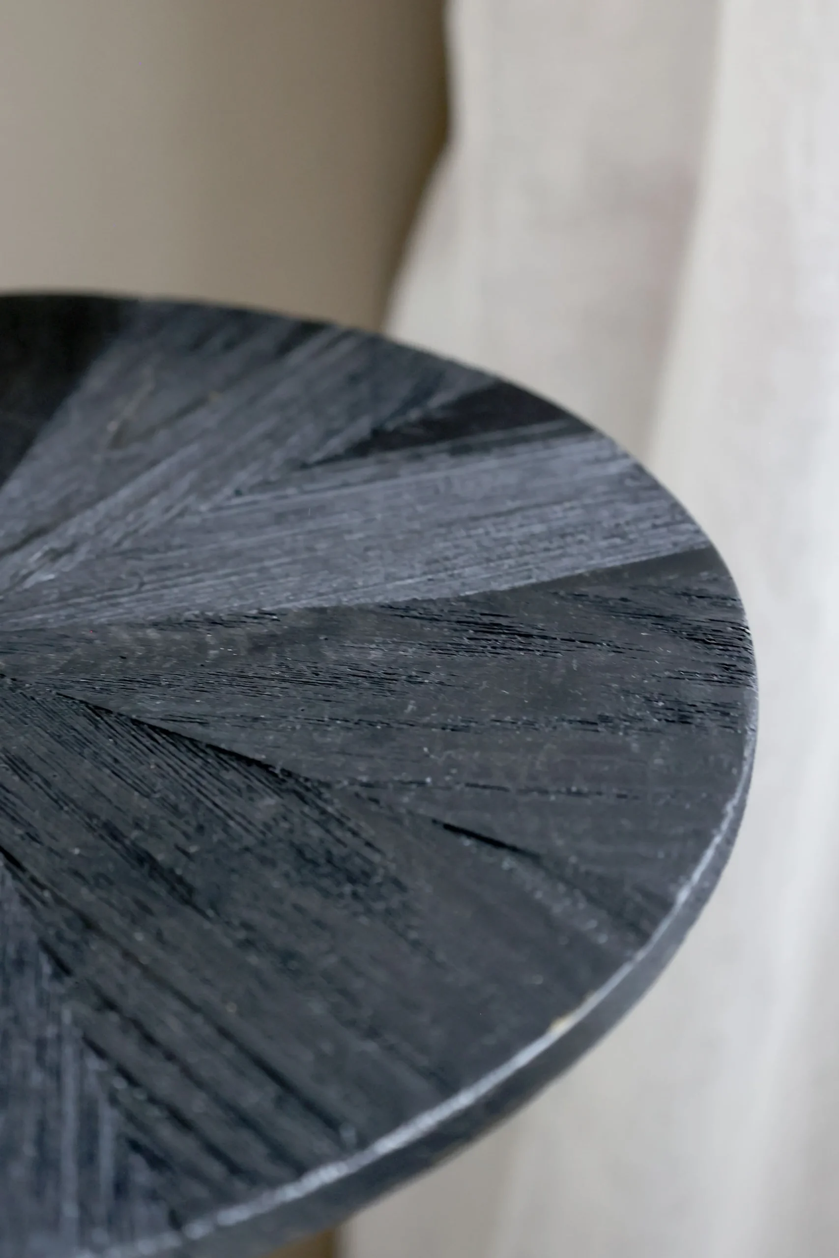 Vintage Wandtisch Nachttisch Schwarz Holz schwenkbar-Chic Antique Discount