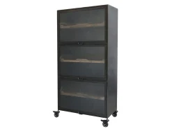 Vitrine Coventry Geschirrschrank Industrial Metall Räder-Chic Antique