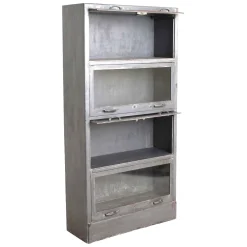 Vitrine Geschirrschrank Büroschrank Rusty Industrial Einzelstück Silbergrau-Raw Materials Outlet