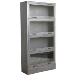 Vitrine Geschirrschrank Büroschrank Rusty Industrial Einzelstück Silbergrau-Raw Materials Outlet