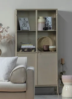 Vitrine Industrial Vintage Astoria Metall Glas Champagner-BePureHome Best