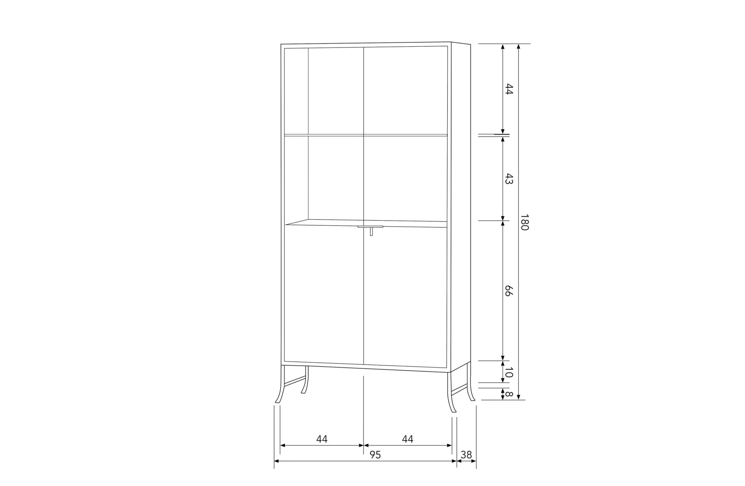 Vitrine Industrial Vintage Astoria Metall Glas Champagner-BePureHome Best
