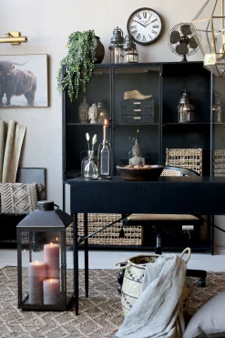 Vitrine Küchenschrank Industrial Factory Geschirrschrank Metall Vintage 3türig-Chic Antique Outlet