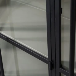 Vitrine Metallschrank Exhibit XL 3-türig Industrial Metall Glas Schwarz-BePureHome Discount