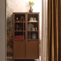 Vitrine Metallschrank Exhibit Industrial Metall / Glas Rotbraun 170-BePureHome Outlet