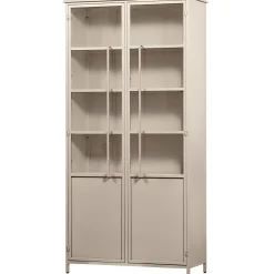 Vitrine Metallschrank Exhibit XL 2-türig Industrial Sand 200-BePureHome Best