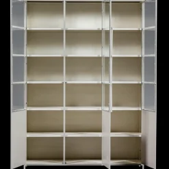 Vitrine Metallschrank Exhibit XL 3-türig Industrial Metall Glas Sand-BePureHome Outlet