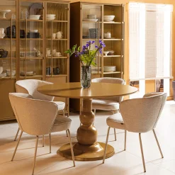 Vitrine Metallschrank Exhibit XL 3-türig Industrial Metall Glas Honiggelb-BePureHome Clearance