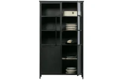 Vitrine Metallschrank Exhibit Industrial Schwarz Metall/Glas 170-BePureHome Clearance