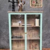 Vitrine Provence Vintage Metallkorpus Holz Azure 130-Vintagehaus New