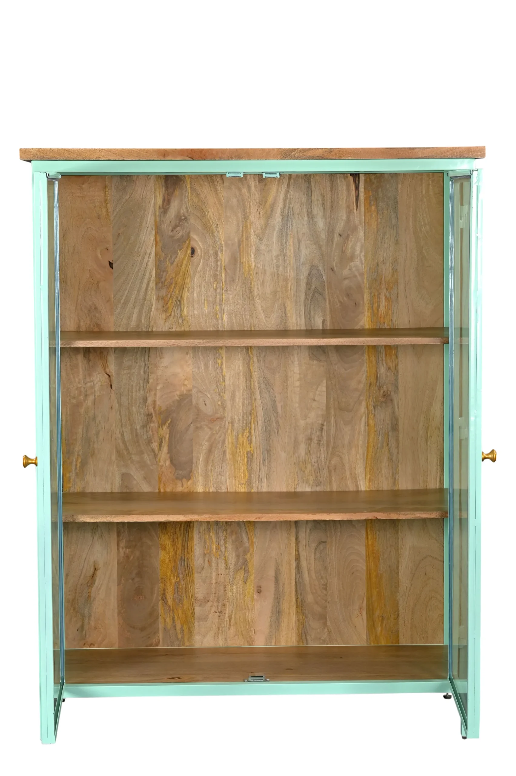 Vitrine Provence Vintage Metallkorpus Holz Azure 130-Vintagehaus New