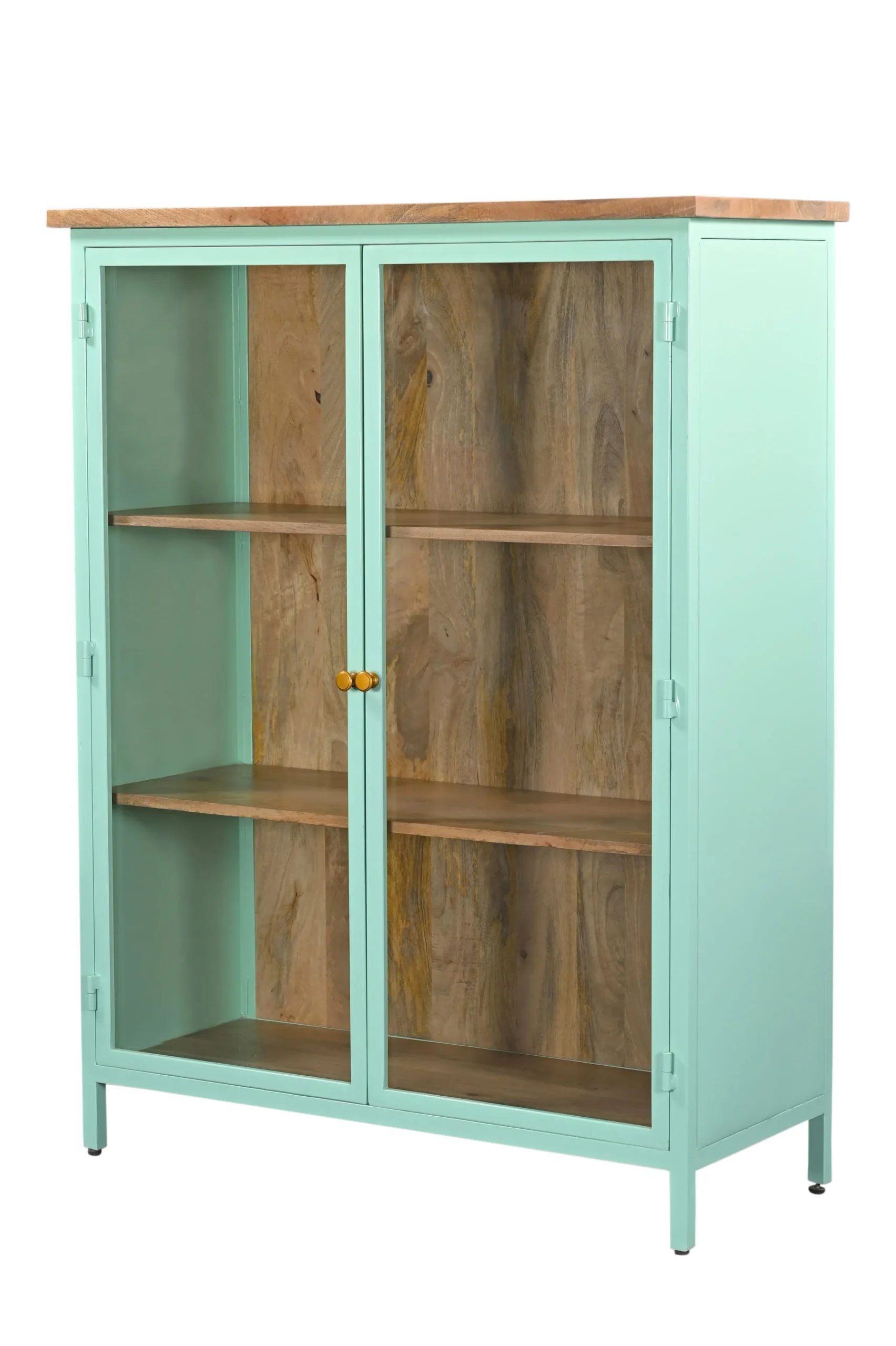 Vitrine Provence Vintage Metallkorpus Holz Azure 130-Vintagehaus New