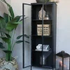 Vitrine Purist Vintage Industrial Metall/Glass Schwarz 180-Chic Antique Discount