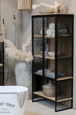 Vitrine Vence Industrial Ornament Metall Holz Glas-Chic Antique Discount