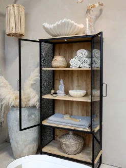 Vitrine Vence Industrial Ornament Metall Holz Glas-Chic Antique Discount