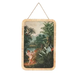 Wandbild Italienische Romantik Flora & Fauna Rattanrahmen Amor-PTMD Hot