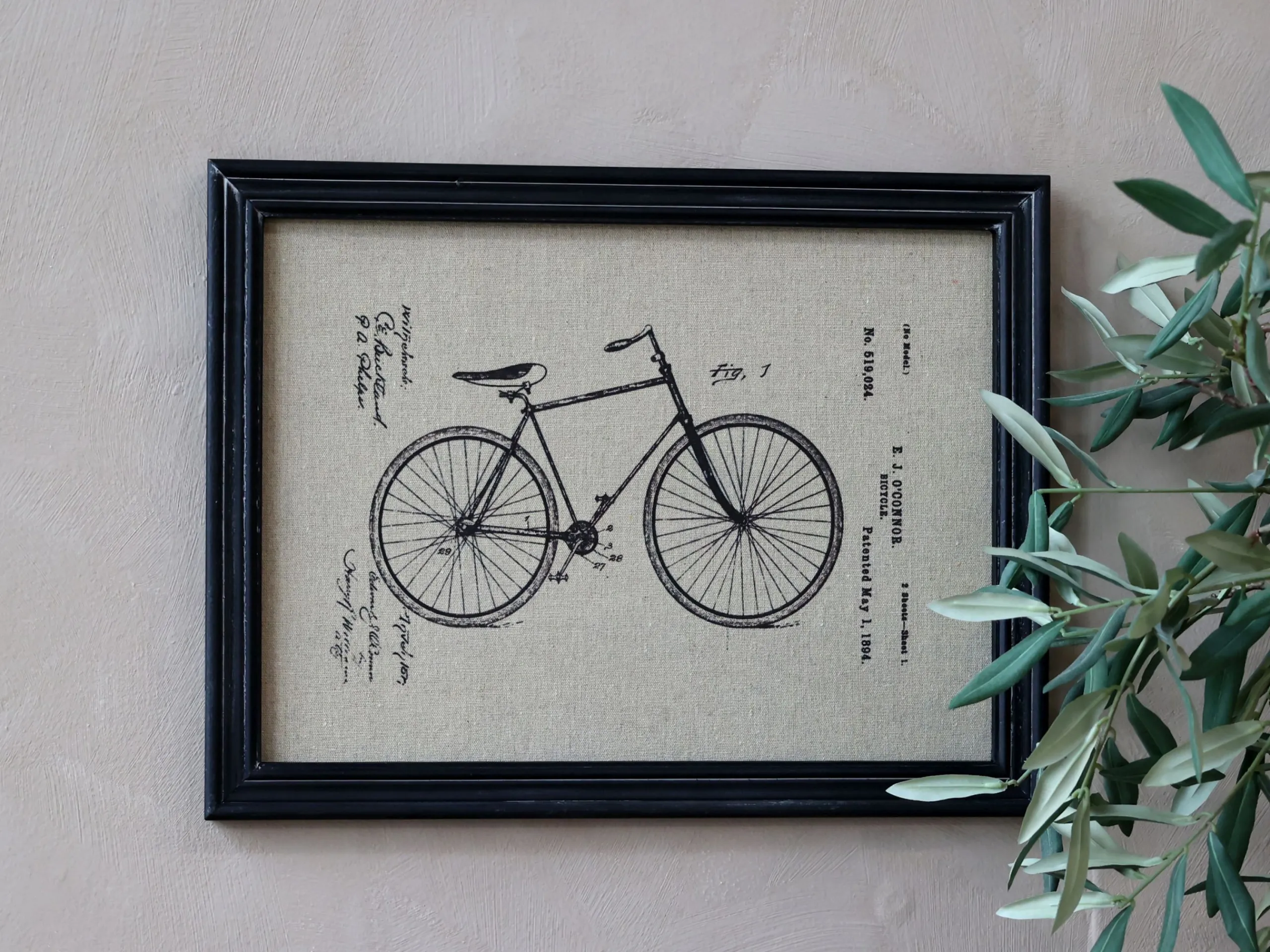 Wandbild Vintage Fahrrad Schwarzer Rahmen-Chic Antique Discount