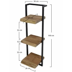 Wandregal Baumkante Edge Metall 100/30-Vintagehaus Hot