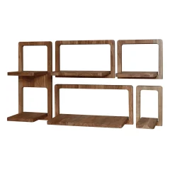 Wandregale 5er Set Curvy Akazie-Vintagehaus Best