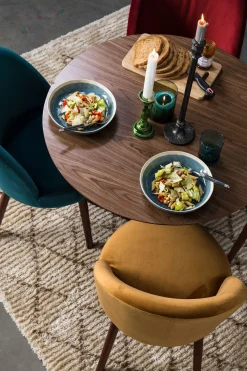 Retro Esszimmerstuhl Barbara Samt Petrol-Zuiver Outlet