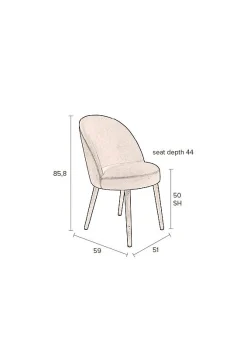 Retro Esszimmerstuhl Barbara Samt Petrol-Zuiver Outlet