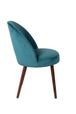 Retro Esszimmerstuhl Barbara Samt Petrol-Zuiver Outlet