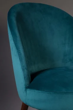 Retro Esszimmerstuhl Barbara Samt Petrol-Zuiver Outlet
