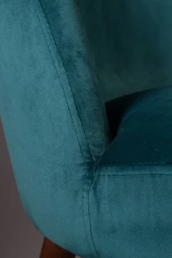 Retro Esszimmerstuhl Barbara Samt Petrol-Zuiver Outlet